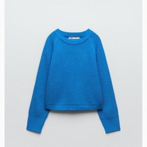 Blue knitted sweater